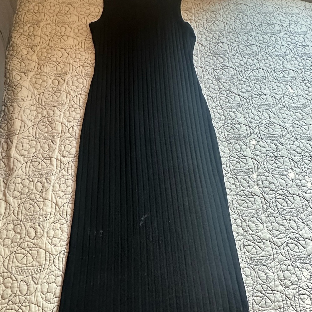 Universal Thread Black Sleeveless Ribbed Maxi Dress
